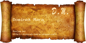 Dominek Mara névjegykártya